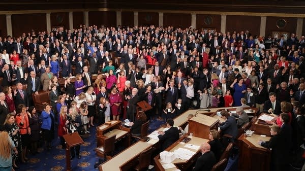 House Speaker Nancy Pelosi swears in members