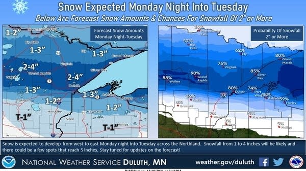 Much colder Monday; chances of snow mainly north this week 