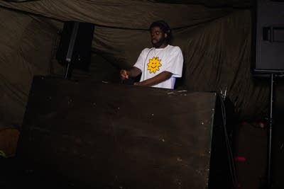 a person djing on stage