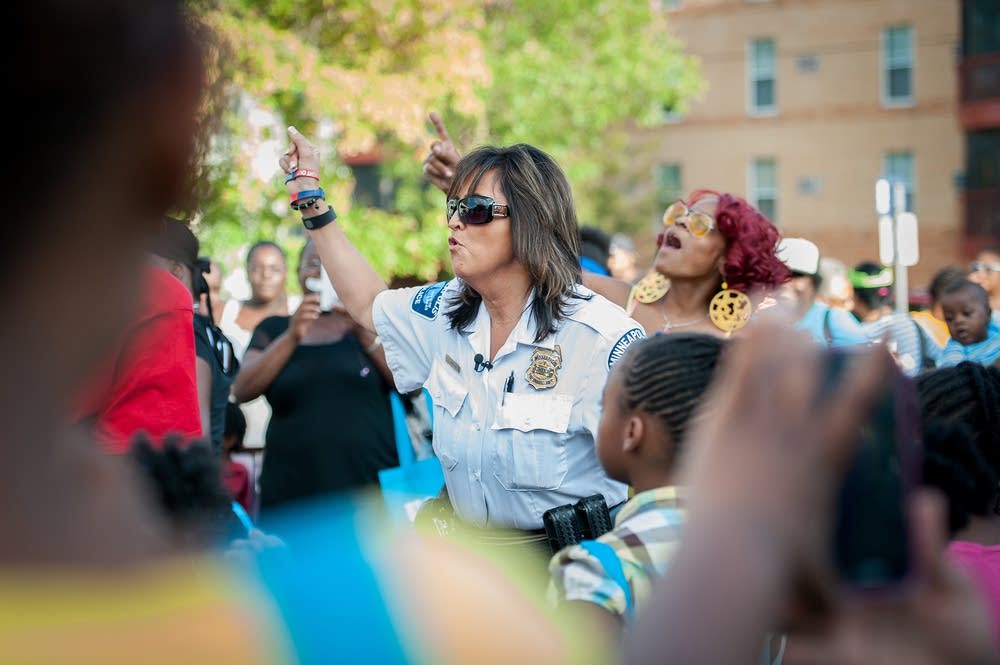 Police chief Janee Harteau danced with residents.