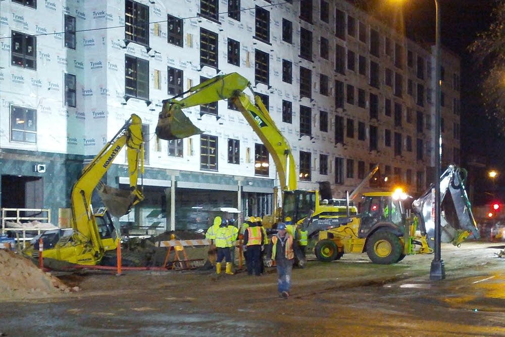 Scene of the water main break