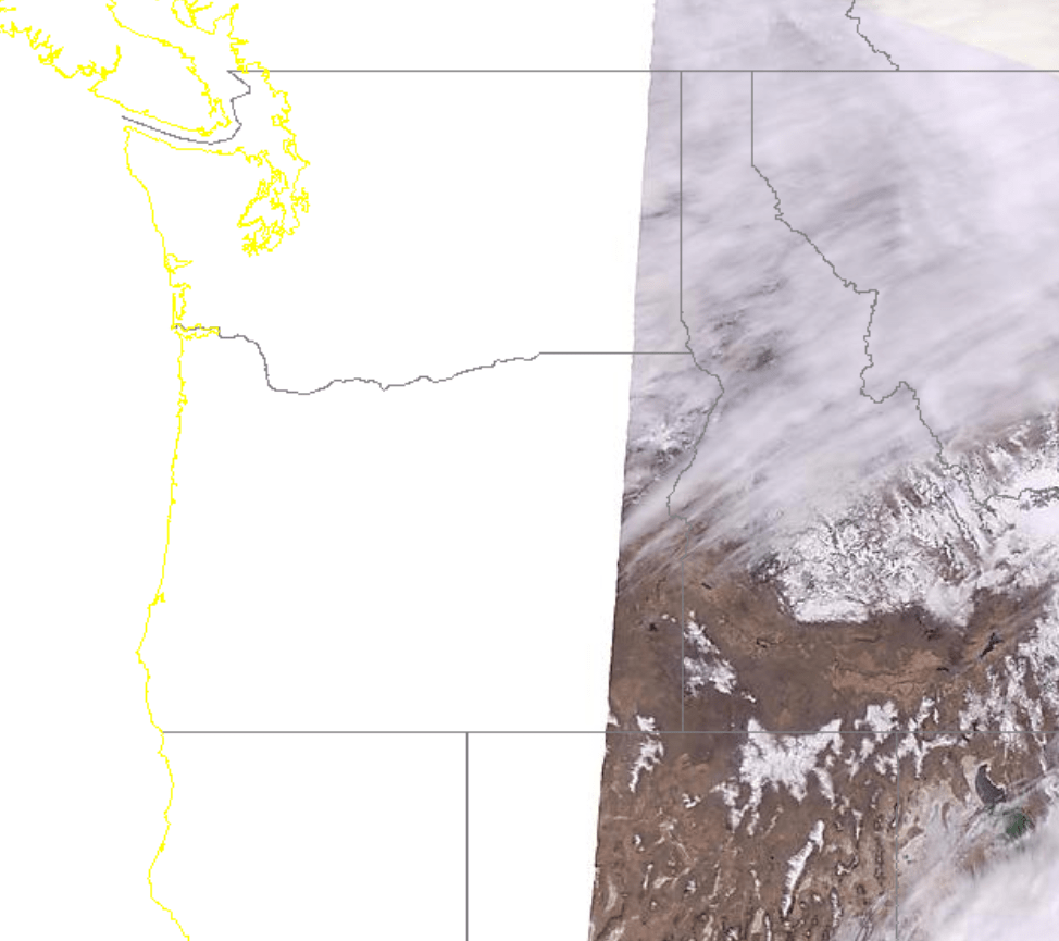 NASA MODIS visible satellite Pacific NW