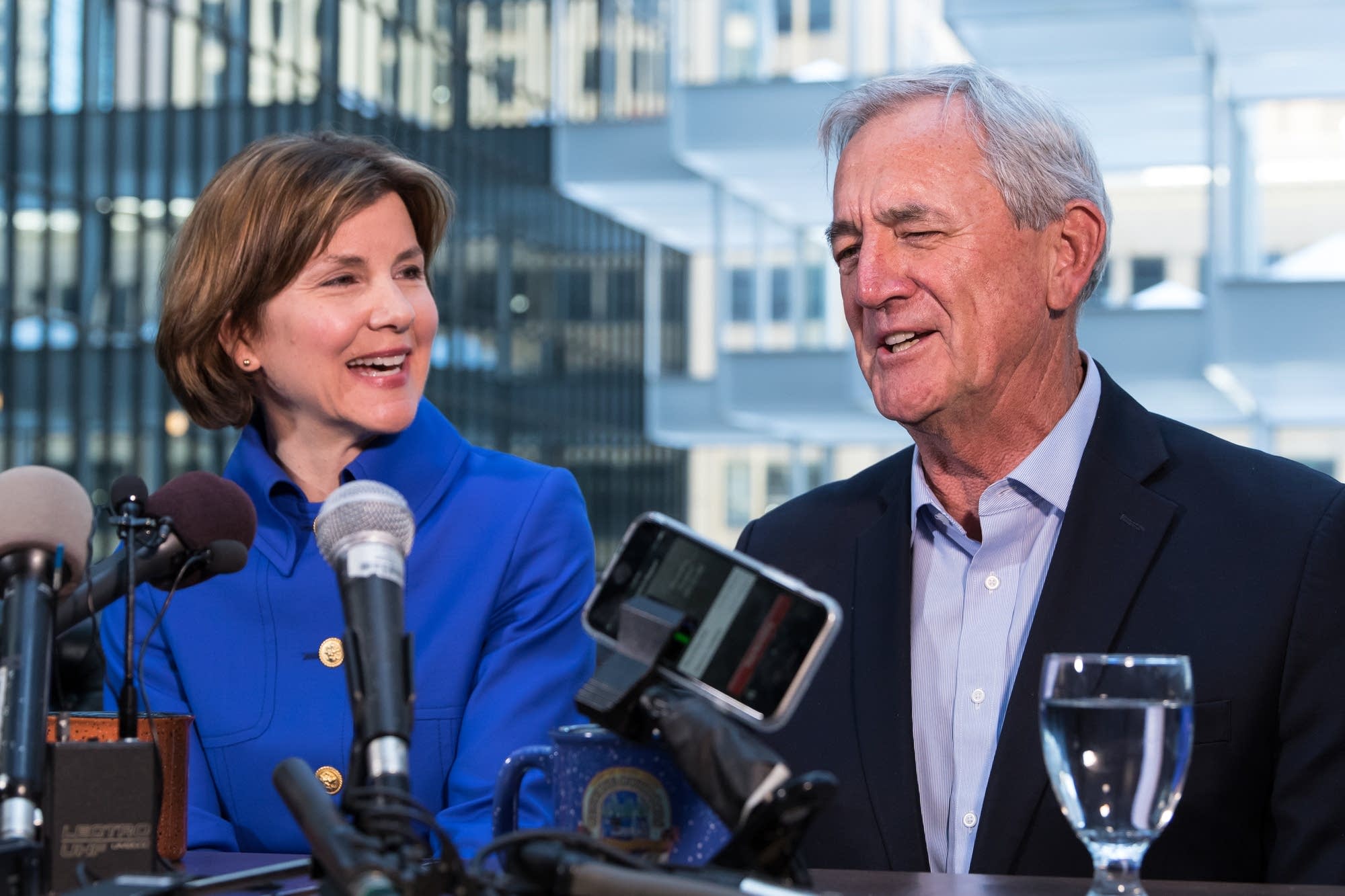 Minnesota attorney general Lori Swanson and U.S. Rep. Rick Nolan.