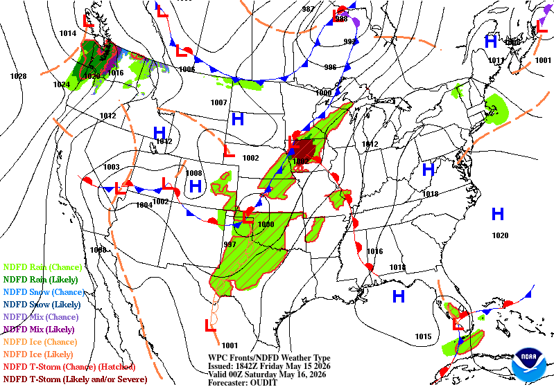 Surface analysis for Friday 7 p.m.