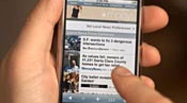 AP news on an iPhone