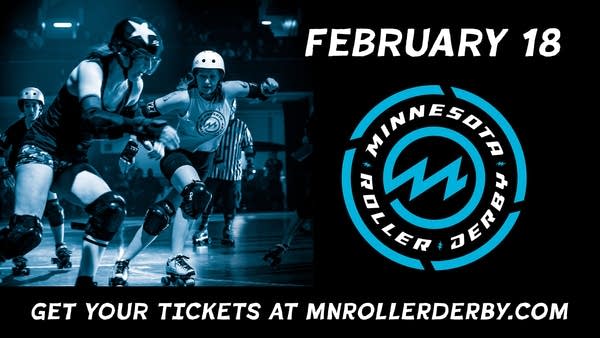 Poster/Flyer for February 18 Minnesota Roller Derby Bout