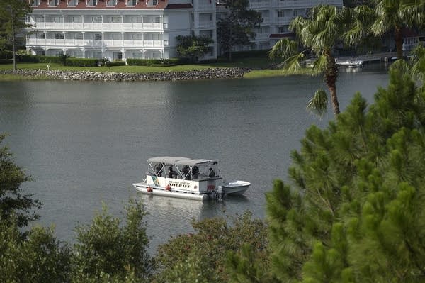 Authorities search the Seven Seas Lagoon