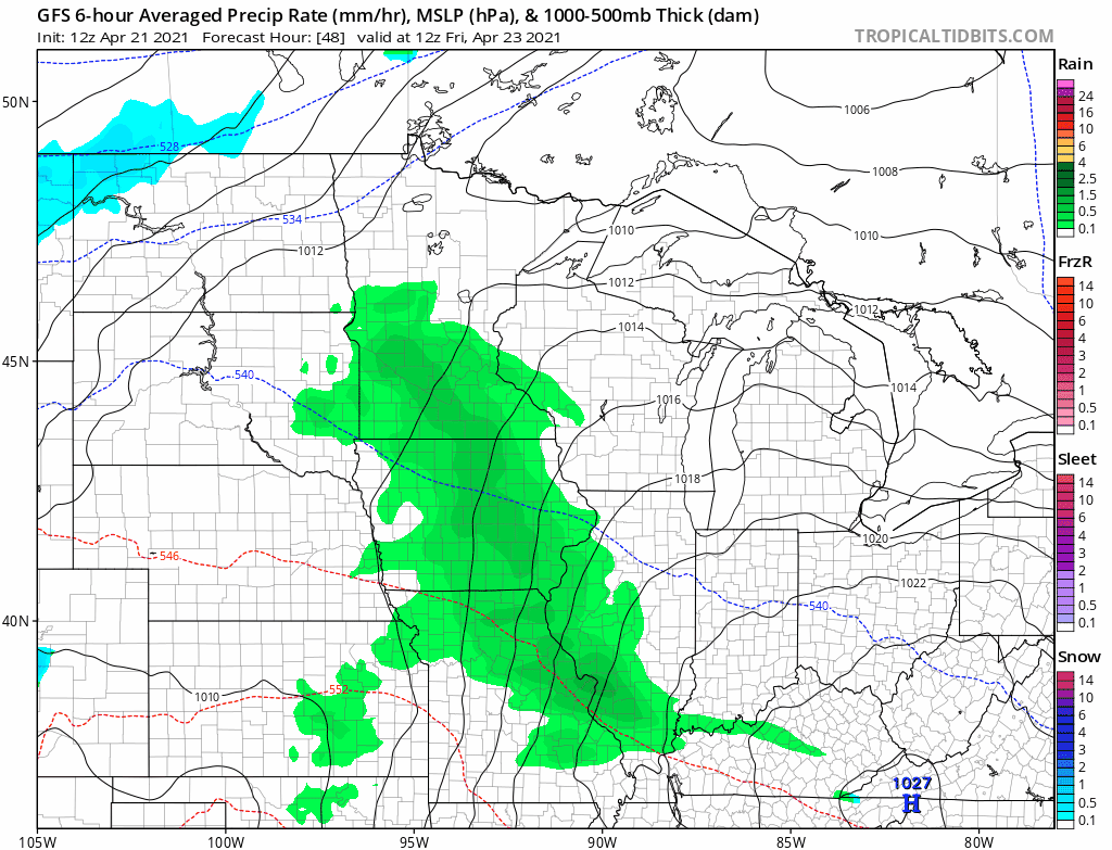 NOAA GFS model Friday through Sunday