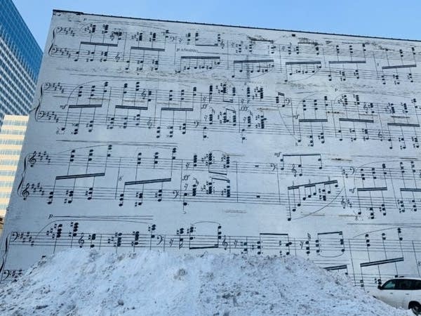The Schmitt Music mural in Minneapolis on Jan. 5, 2021.