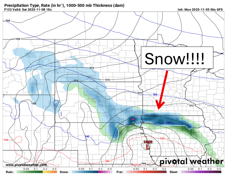 Snow in the forecast for Saturday