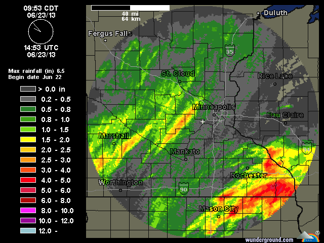 Radar estimated rainfall