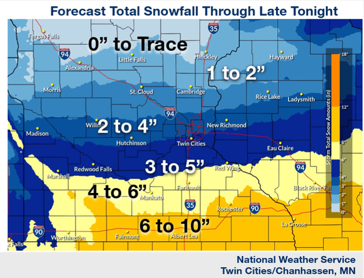 Expected snowfall forecast