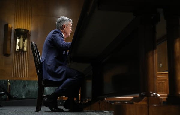Federal Reserve Chairman Jerome Powell testifies before the Senate Banking, Housing and Urban Affairs Committee.   (Photo by Win McNamee/Getty Images)