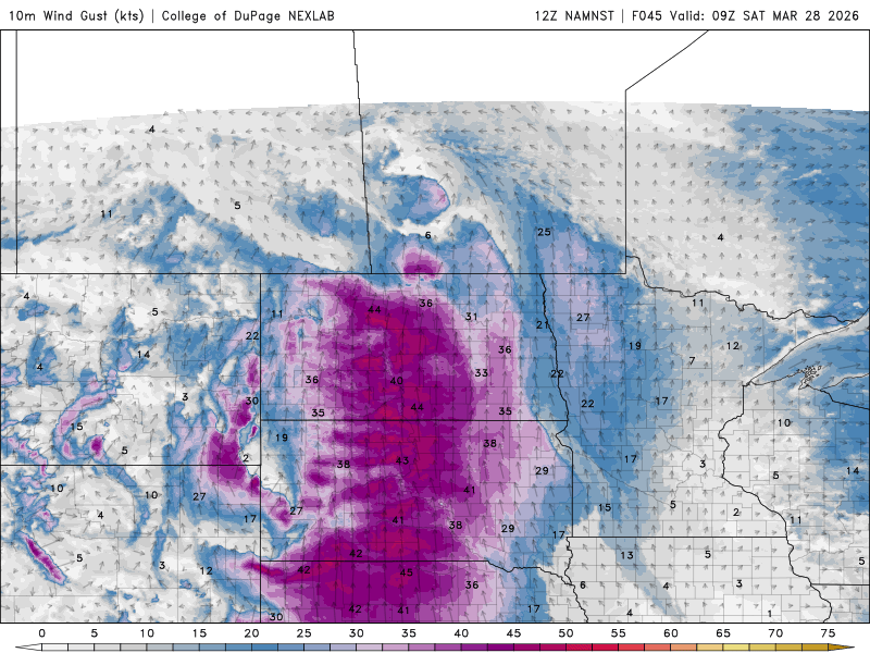 Wind speed and direction Saturday 7 a.m. to 1 p.m.
