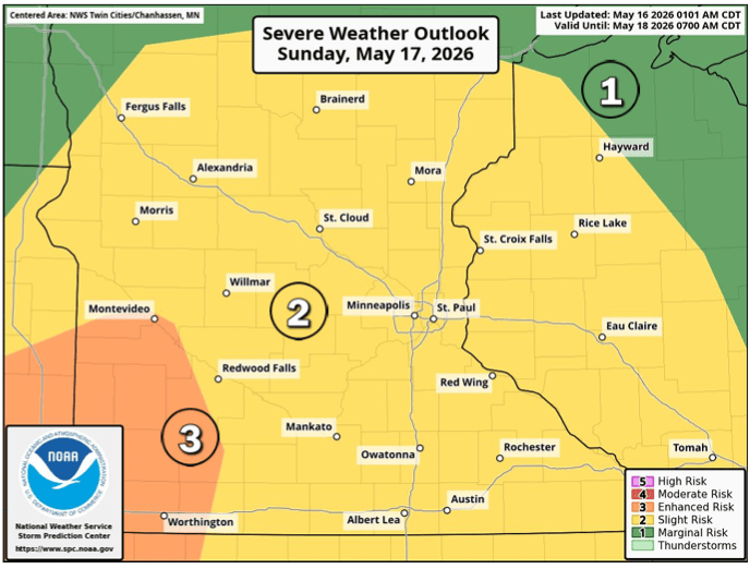 Severe weather threat for Sunday