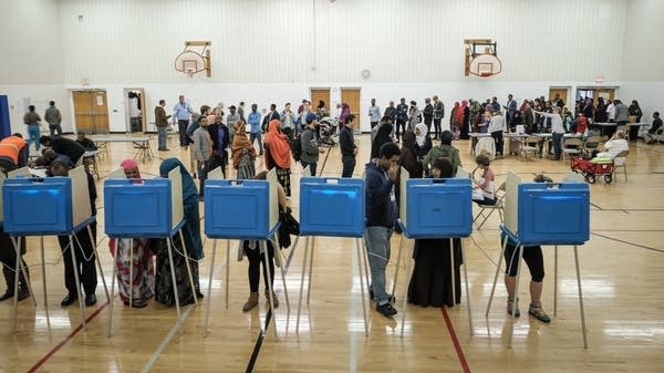 Voters cast their ballots at the Brian Coyle Comm. Ctr.