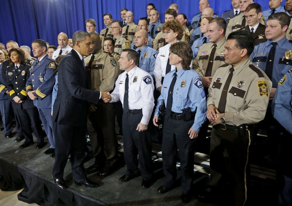 Greeting law enforcement officers