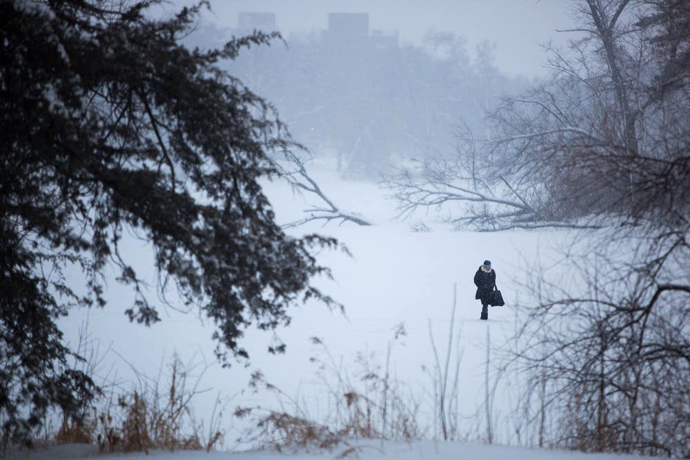 Snowy walk home