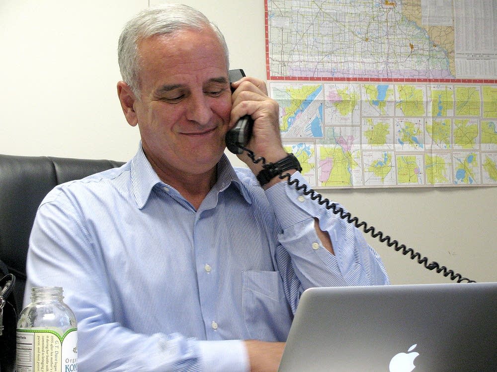 Mark Dayton at his campaign office