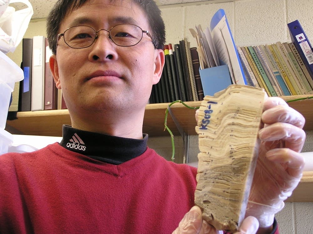 A stalagmite sample