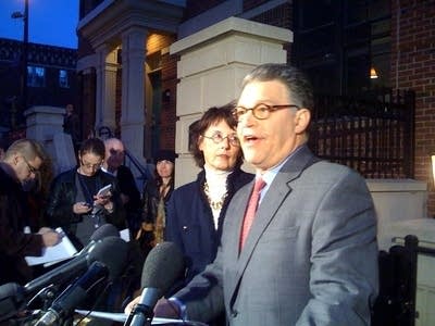 Democrat Al Franken holds a press conference