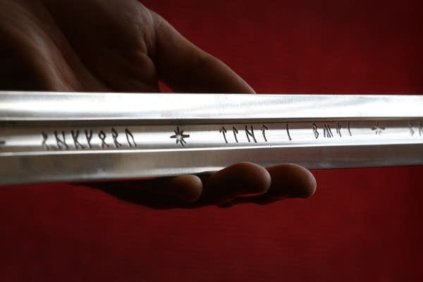 Elvish writing on a 'Lord of the Rings' movie prop