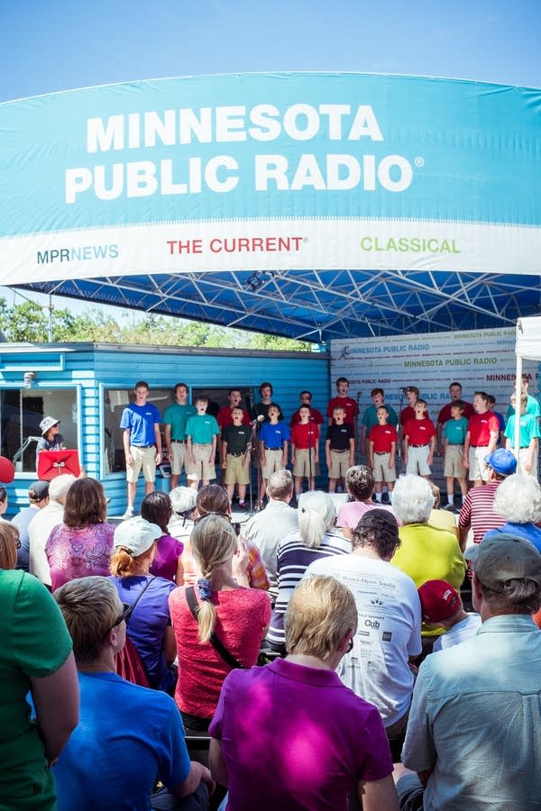 minnesota boychoir, state fair, stage, long shot
