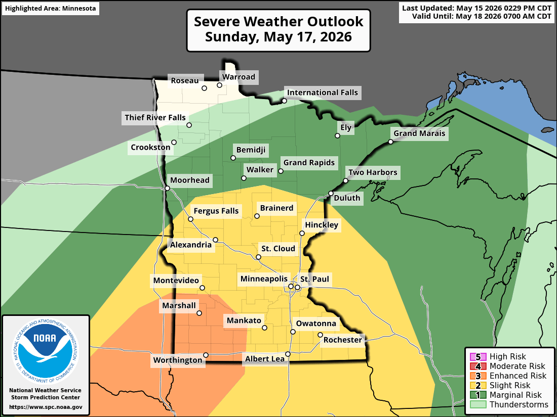 Severe weather threat for Sunday