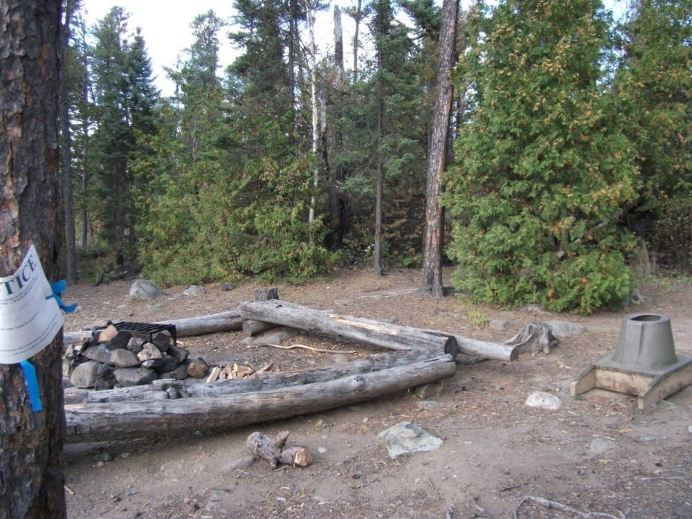 Slightly damaged campsite