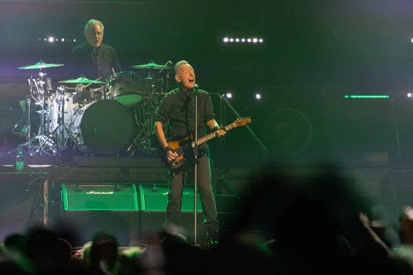 Bruce Springsteen and Max Weinberg of the E Street Band performing at Target Center in Minneapolis on Tuesday, March 31, 2026.
