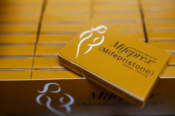 ROCKVILLE, MARYLAND - APRIL 13: In this photo illustration,  packages of Mifepristone tablets are displayed at a family planning clinic on April 13, 2023 in Rockville, Maryland. A Massachusetts appeals court temporarily blocked a Texas-based federal judge’s ruling that suspended the FDA’s approval of the abortion drug Mifepristone, which is part of a two-drug regimen to induce an abortion in the first trimester of pregnancy in combination with the drug Misoprostol.