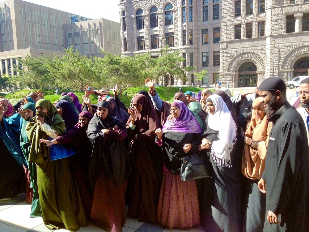 Supporters of two Somali women