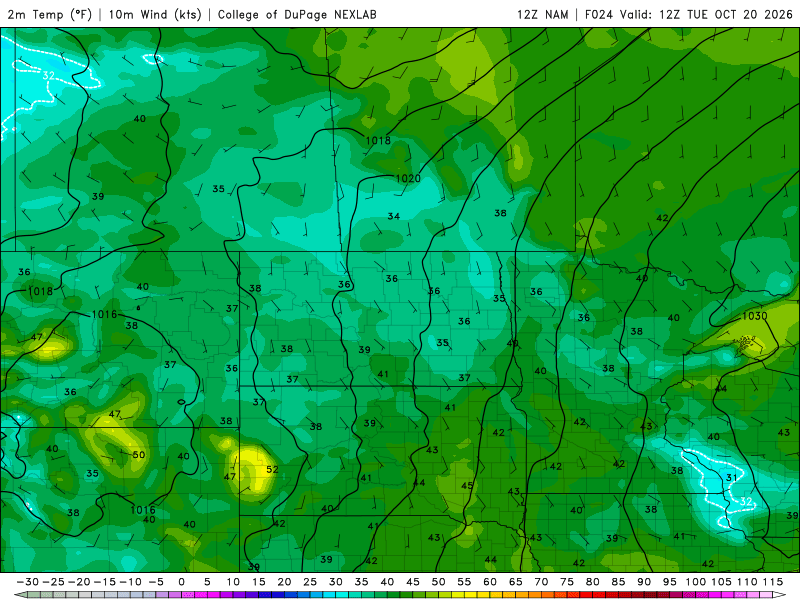 Temperatures Tuesday through Thursday