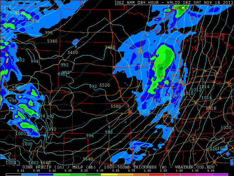 NAM valid at 12 p.m. CST