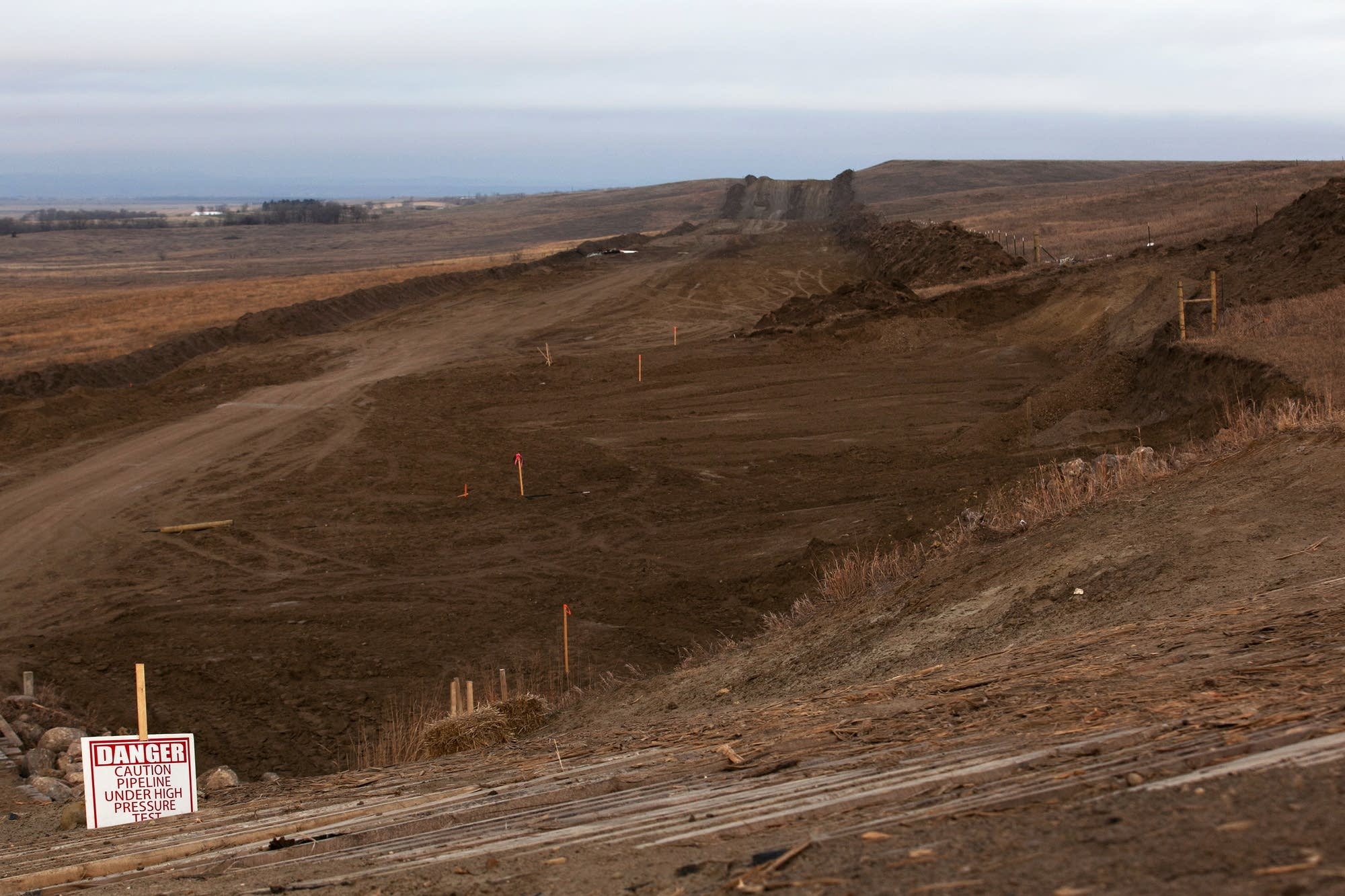 Evidence of Dakota Access oil pipeline construction