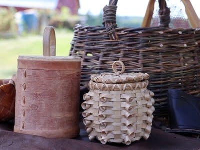 woven baskets on a table