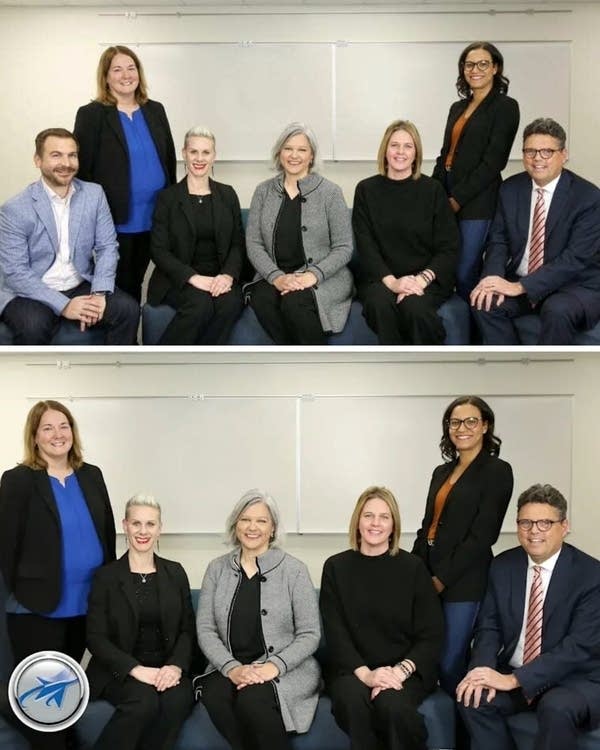 Two images, with the bottom image showing an edit compared to the original image on the top.