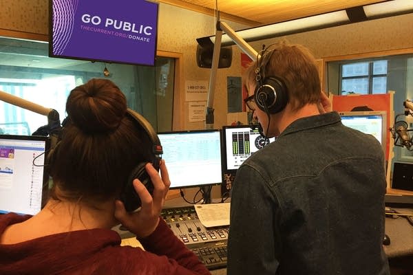 Lindsay Kimball and Jim McGuinn in The Current studio.