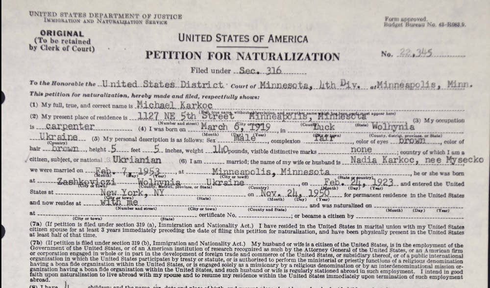 Karkoc's petition for naturalization