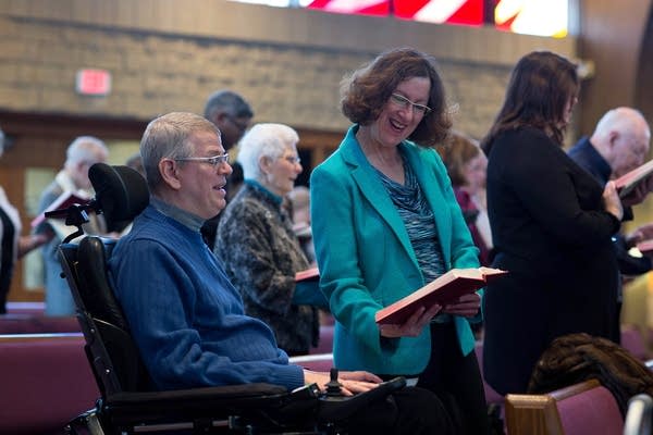 Bruce Kramer and Ev Emerson at church.