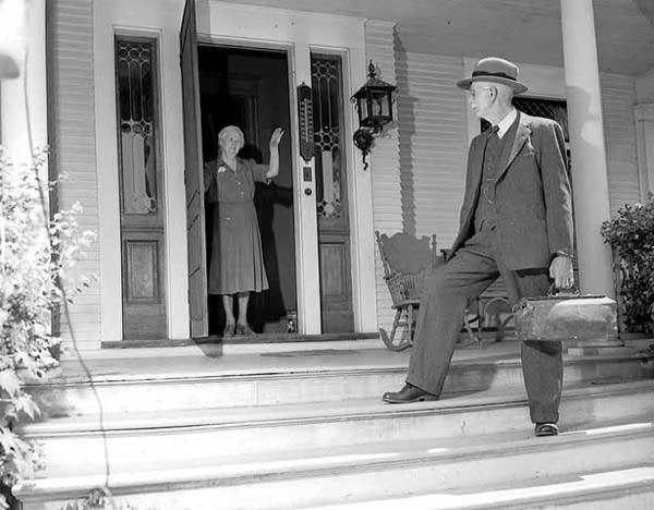 Doctor making a housecall in 1945.