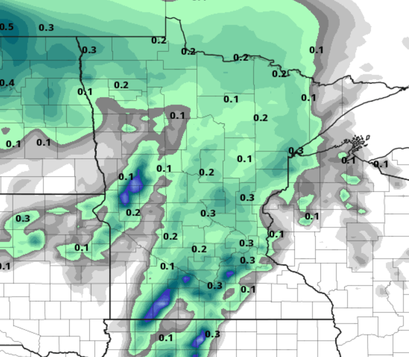 Here's a snippet of the rain heading our way later Friday night into early Saturday. Most sleep through it