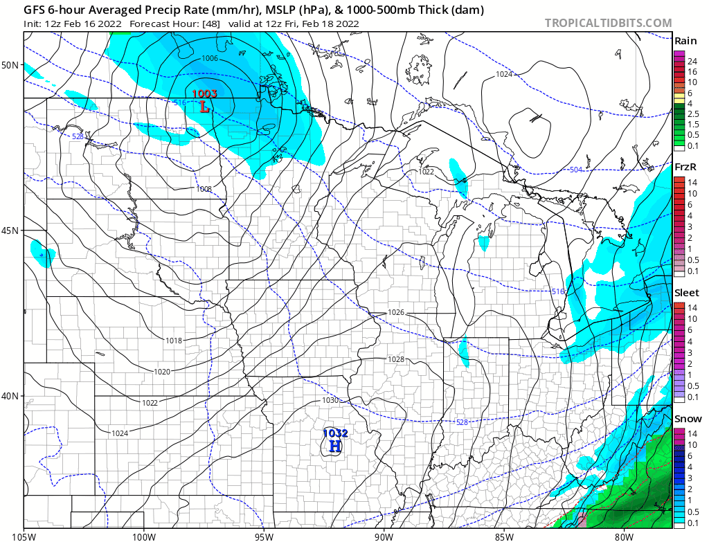 NOAA GFS model Thursday 