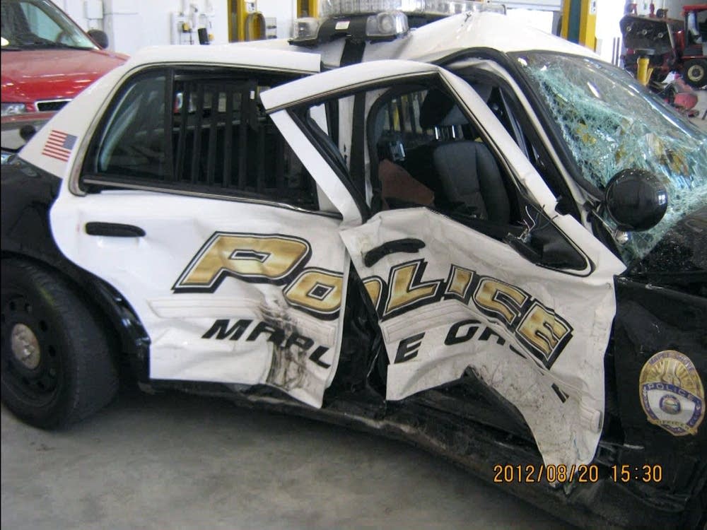 Squad car after crash