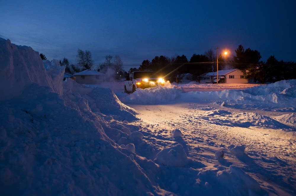 Plowing the city lot in Babbitt