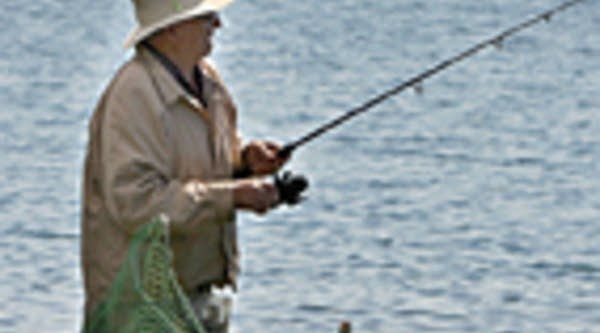 Retiree fishing