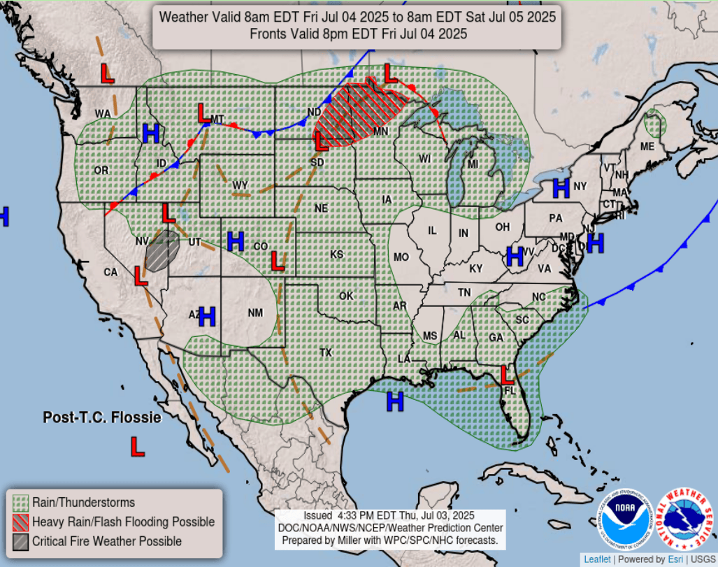 Surface analysis for 4th of July