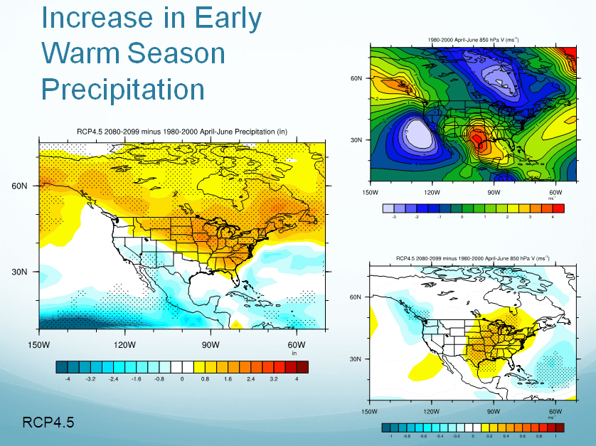 126 early warm season precip trends 2100