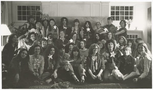 A black and white group photograph.