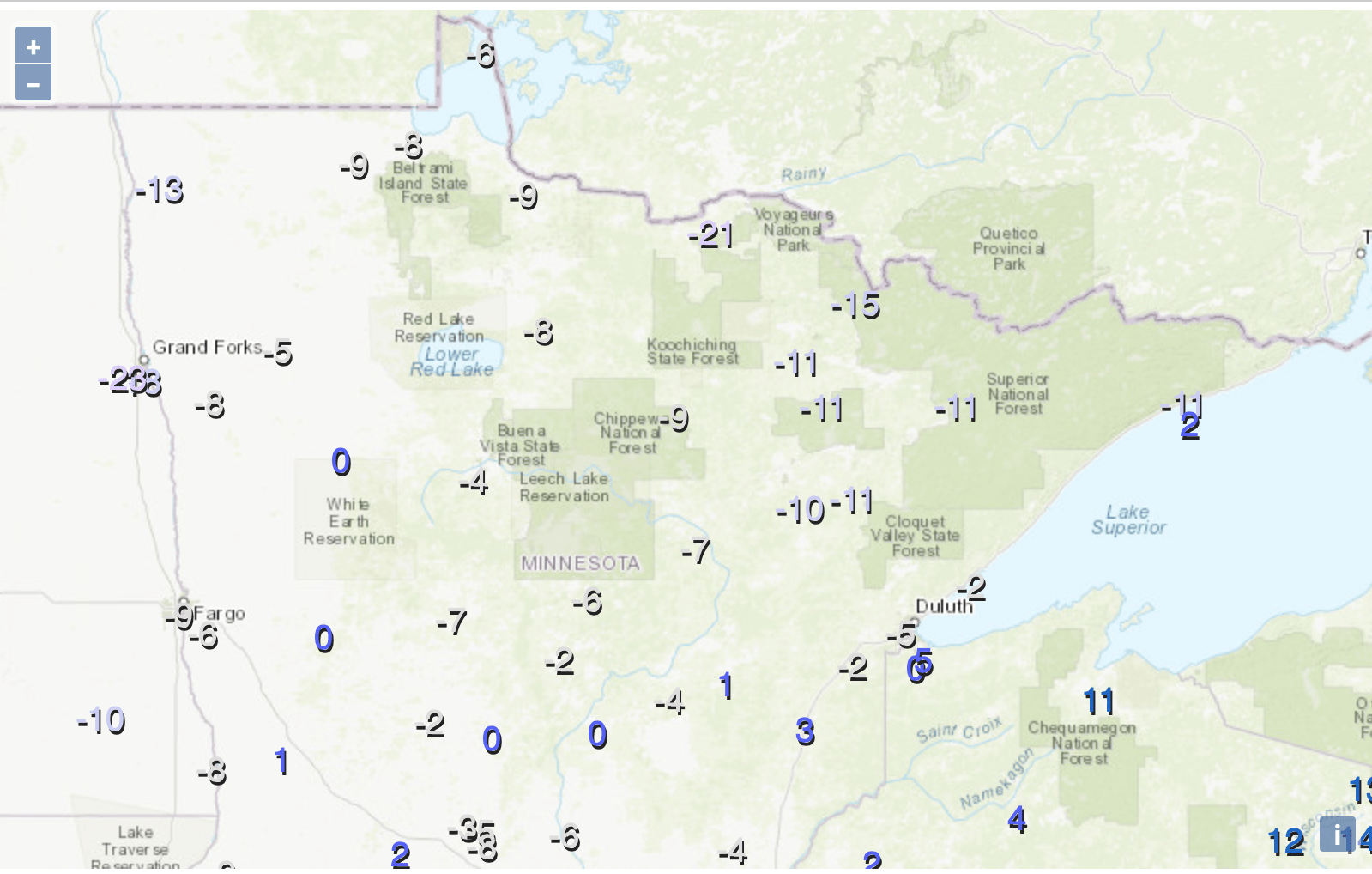 northern MN lows